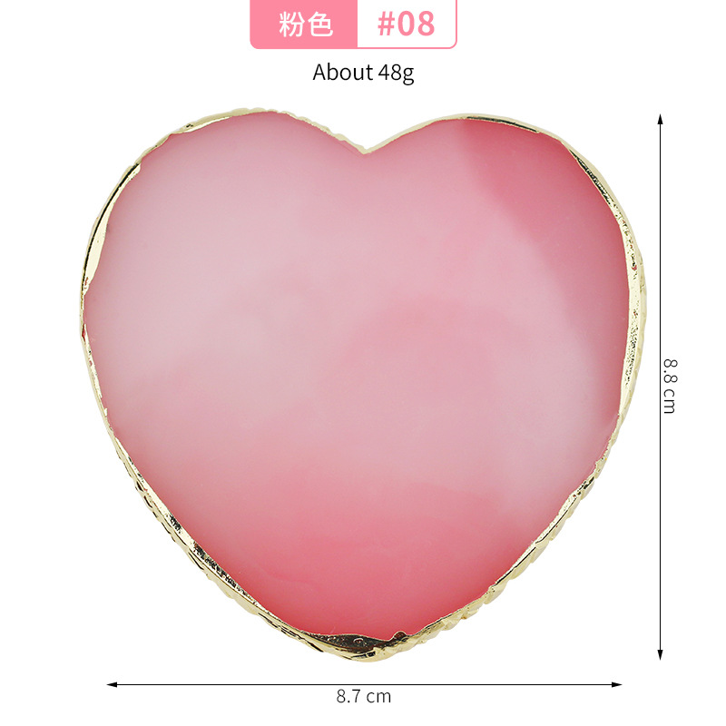 Nuevas paletas transfronterizas de manicuras en forma de corazón de resina de ágata de manicuras herramientas de tablero de visualización de color