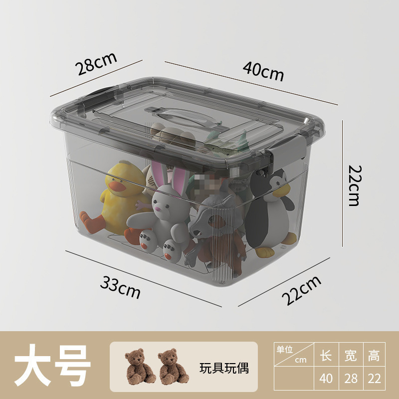 透明收纳箱带盖装衣服储物箱子家用零食盒玩具杂物车载后备整万百|undefined