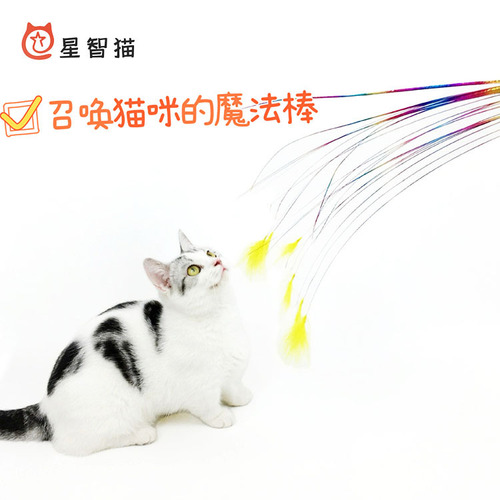 New Cat Toys Rainbow Ribbon for Entertaining Interactive Cat Toys with Colorful Feather Bells Cat Stick Direct Manufacturer Supply