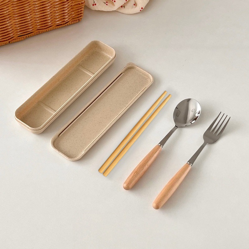 Juego de Cubiertos Occidentales Set de 3 Piezas de Acero Inoxidable y Madera, Pulido Espejo, para Regalos image 17