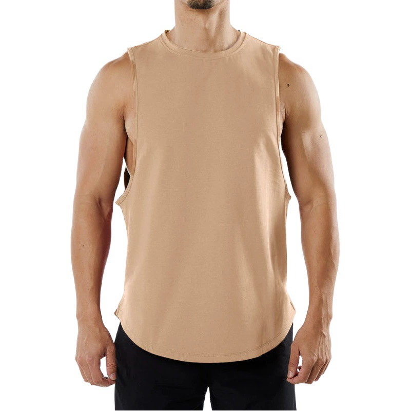 Новый европейский и американский однотонный жилет для спорта и отдыха большого размера, мужской дышащий баскетбольный жилет без рукавов с разрезом, летний