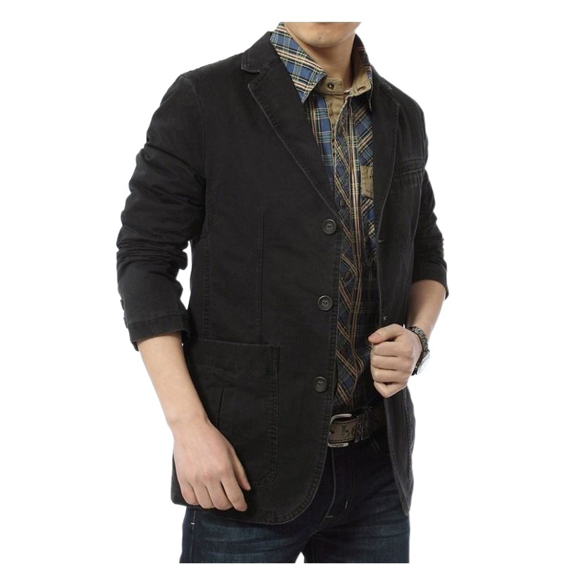 2023 fábrica directa de los hombres Chaqueta de algodón verde de mediana edad de gran tamaño traje pequeño traje chaqueta 817 nuevo traje casual