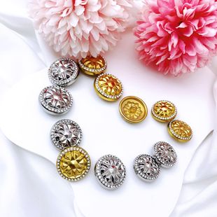 Metal Button Fashion Chanel High-end High-end Hand Sewn Buckle Windbreaker Coat Sweater Coat Jacket Shirt Diamond Button