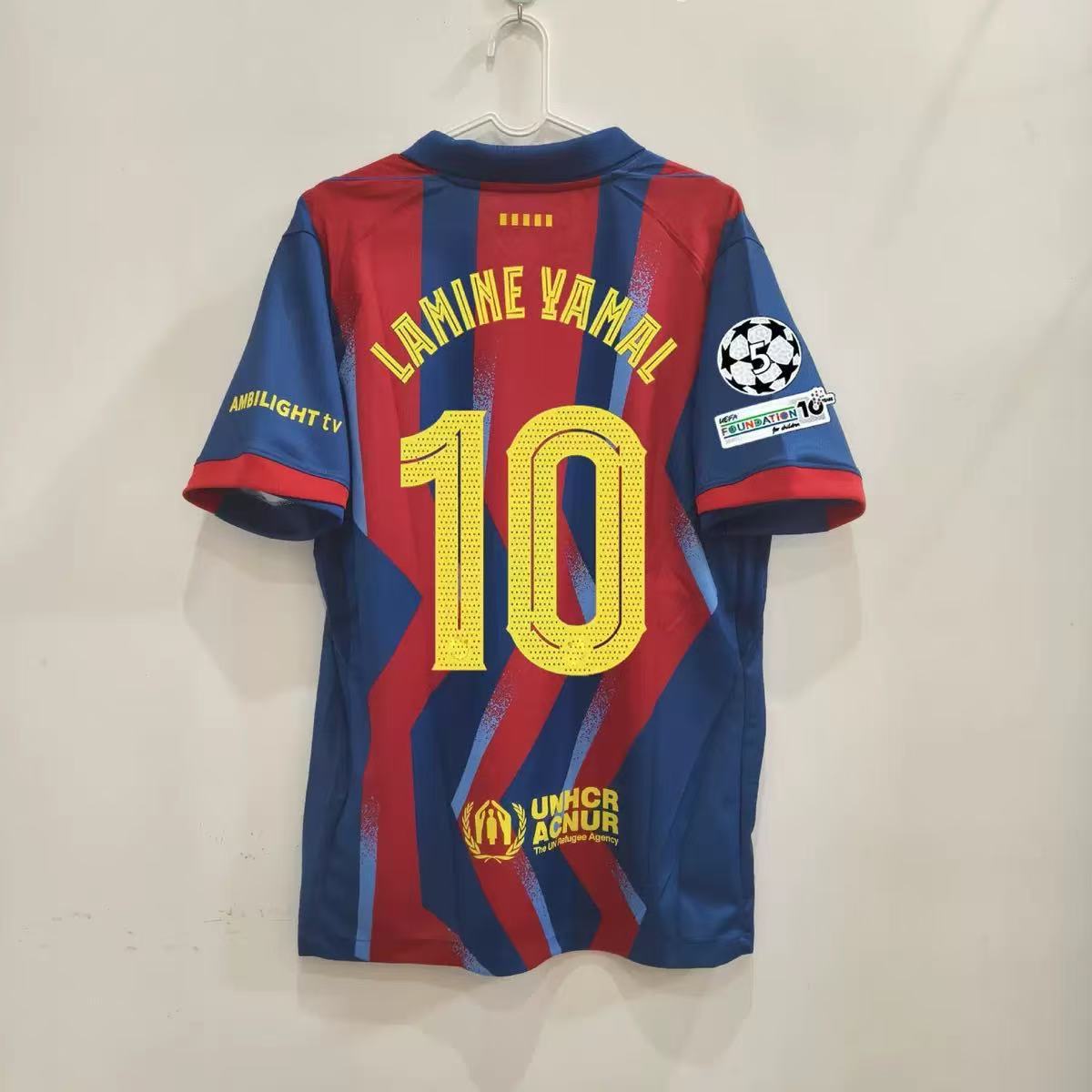 2526 Season Barcelona Jersey Home and Away Number 19 Yamal Gavi Lewandowski Short-Sleeved Football Shirt Adult Single Shirt