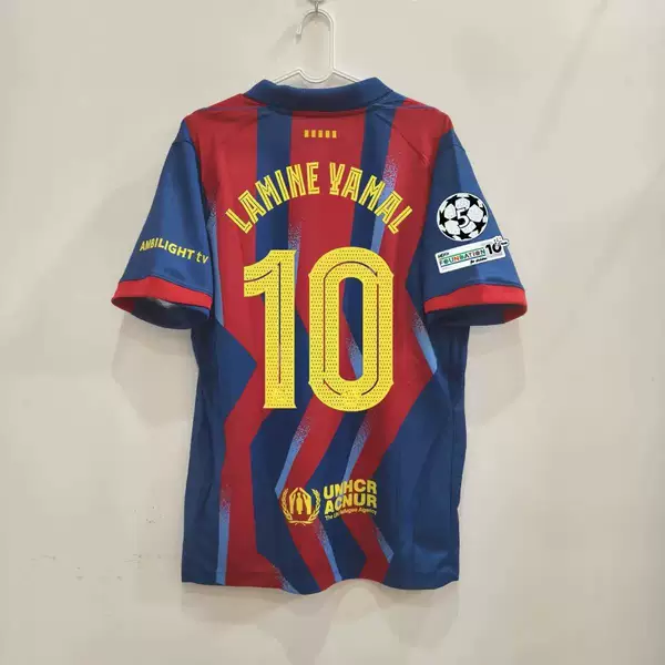 2526 Season Barcelona Jersey Home and Away Number 19 Yamal Gavi Lewandowski Short-Sleeved Football Shirt Adult Single Shirt