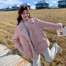 粉色新中式国风盘扣羽绒服女2025年冬季新款时尚超好看白鸭绒外套