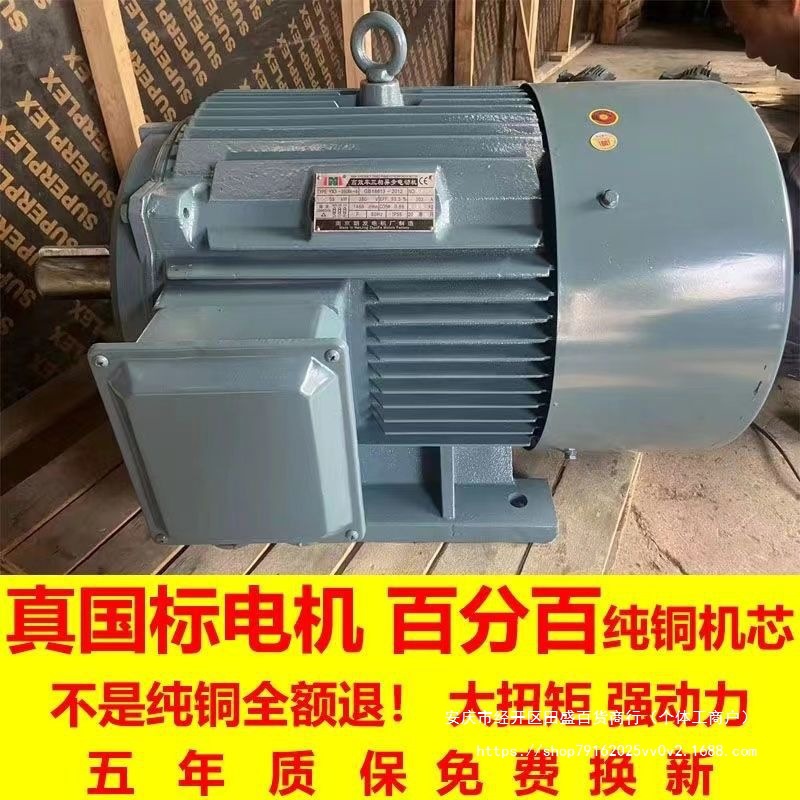 国标三相异步电动机大功率380v纯铜高速马达电机大马力三相电动机