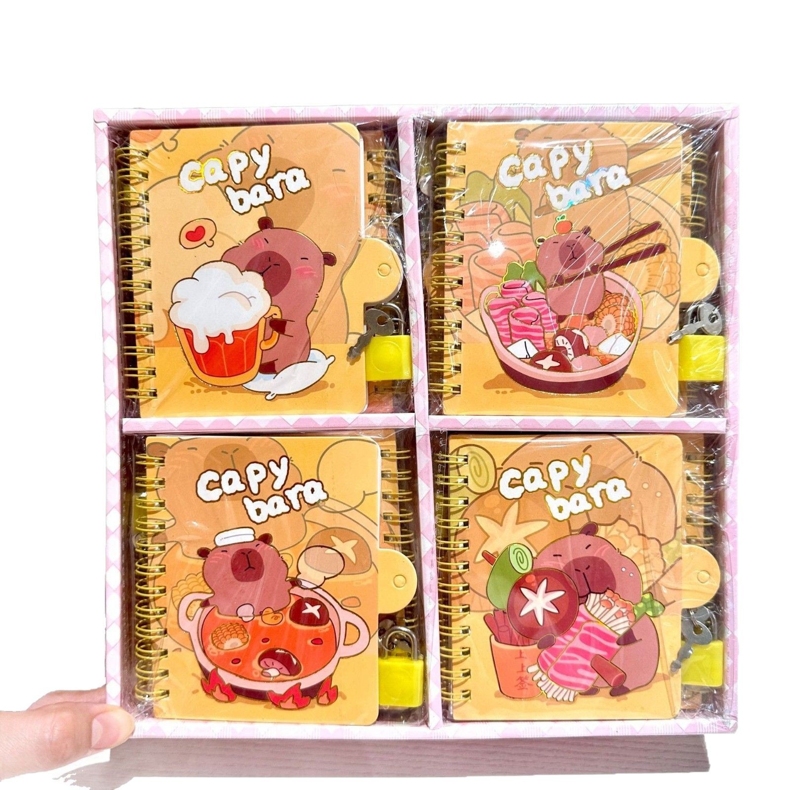 Cuaderno de Espiral con Candado Diseño Capibara para Estudiantes