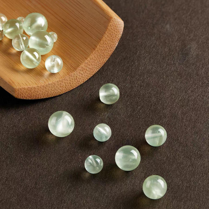 Natural 7A Ice Grape Stone Loose Beads Green Crystal Round Beads Bracelet Grape Stone Bracelet DIY Accessories Crystal Beads