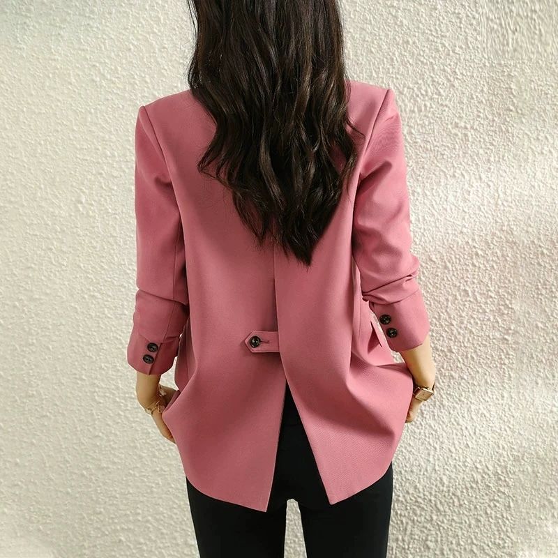 Pink Blazer Women's Spring New Style Spring & Fall Small Plus Size High-End Casual Small Suit Spring