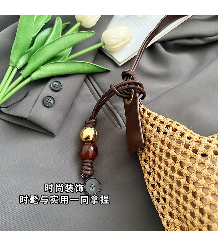 Summer niche vacation-style woven underarm bag for women 2025 new casual seaside and beach single-shoulder handbag trend undefined