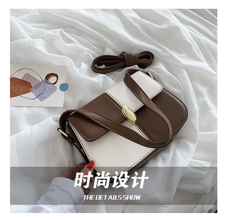 Small Bags 2021 New Fashion Stitching Contrast Messenger Bag Autumn And Winter Underarm Bag display picture 21