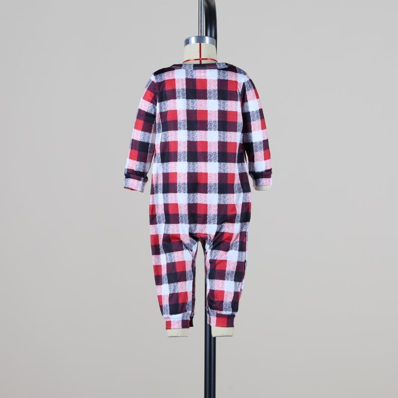 Mode Plaid Reh Polyacrylnitril-faser Patchwork Hosen-sets Familie Passenden Outfits display picture 9