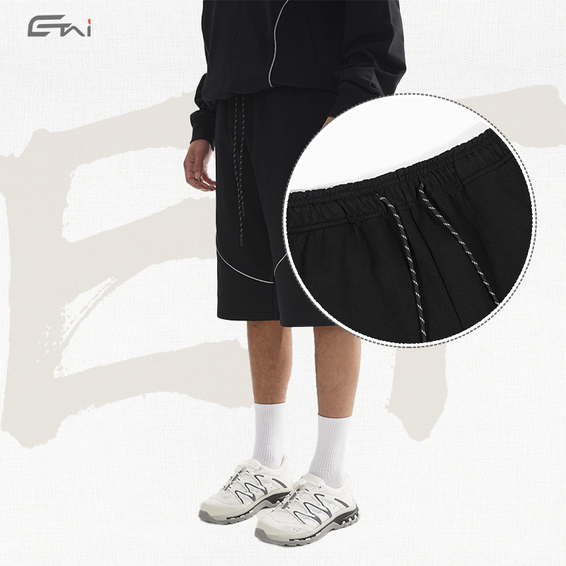 ETAI Hombre| Pantalones deportivos casuales, pantalones cortos de estilo americano, pantalones deportivos de algodón de peso pesado y sueltos.