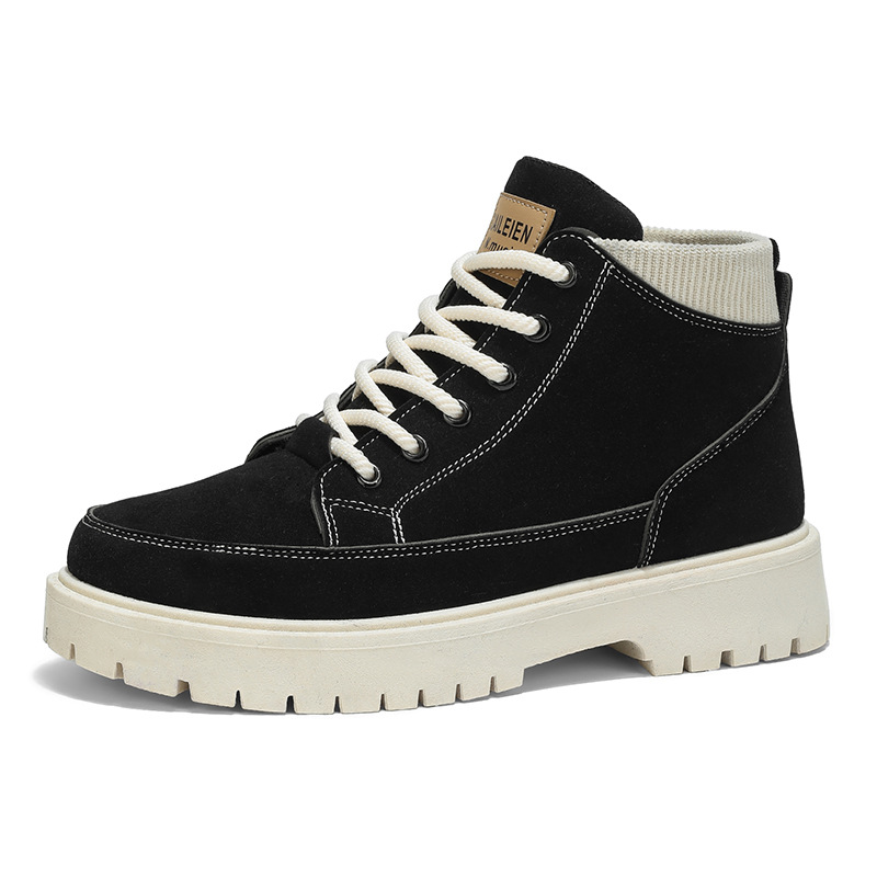 Zapatos masculinos de otoño nuevos zapatos Martin de alta gama tendencia masculina 100 zapatos de ropa de trabajo de botas cortas de ocio deportivo antideslizante de fondo grueso