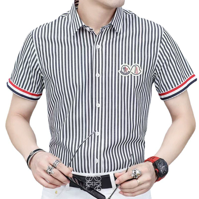 Модная элитная хлопковая летняя рубашка для отдыха, Slim fit