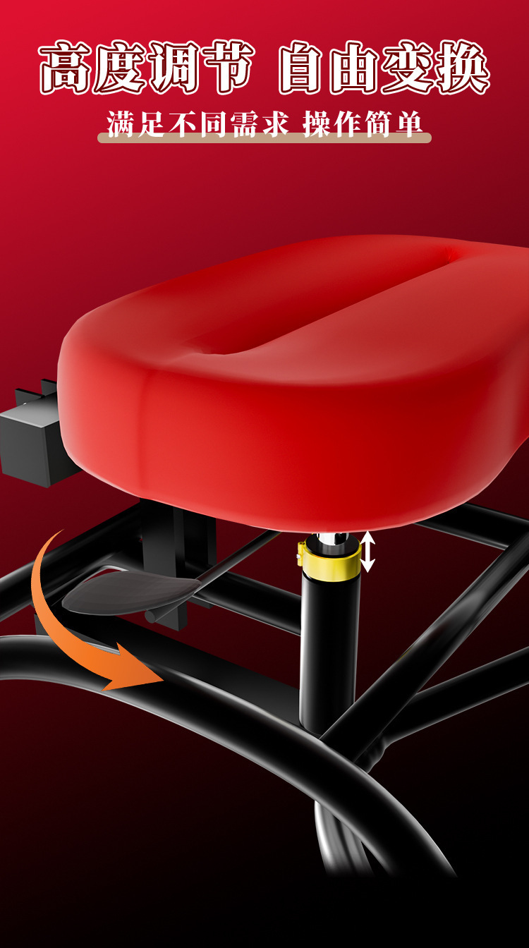 SM Multi-Functional Chair with Handcuffs, Couple’s Aid Furniture, Black-Red — detail image 12