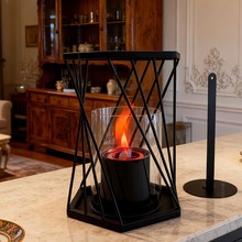 跨境金属壁炉新款壁炉多边形真火壁炉摆件酒精壁炉户外火炉设计款