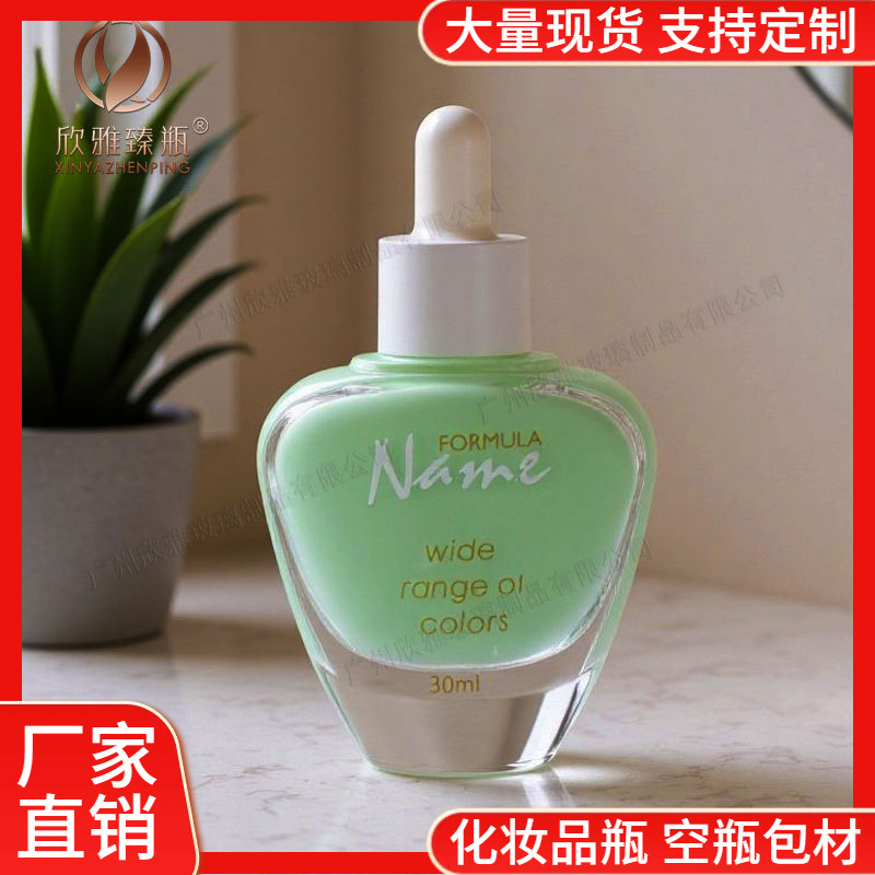 爆款现货精油瓶化妆品小玻璃瓶 30ml精华瓶 粉底液乳液原液滴管瓶