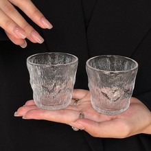 迷你冰川杯侘寂风家用玻璃杯喝水杯子轻奢办公室茶杯品茗杯主人杯