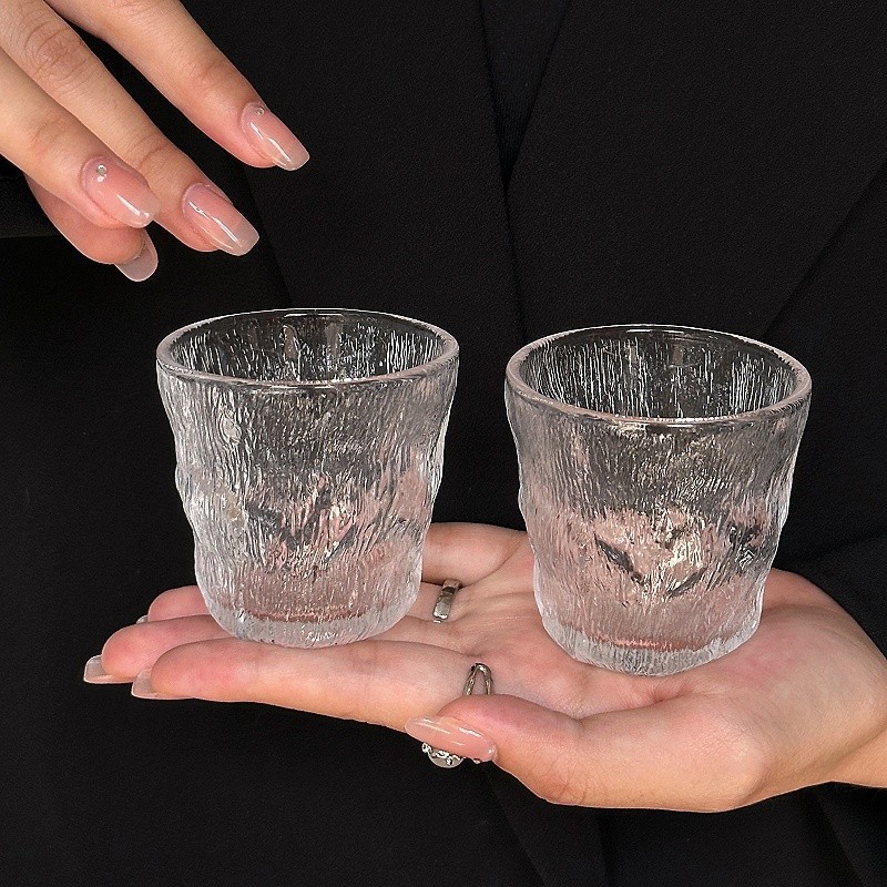 迷你冰川杯侘寂风家用玻璃杯喝水杯子轻奢办公室茶杯品茗杯主人杯