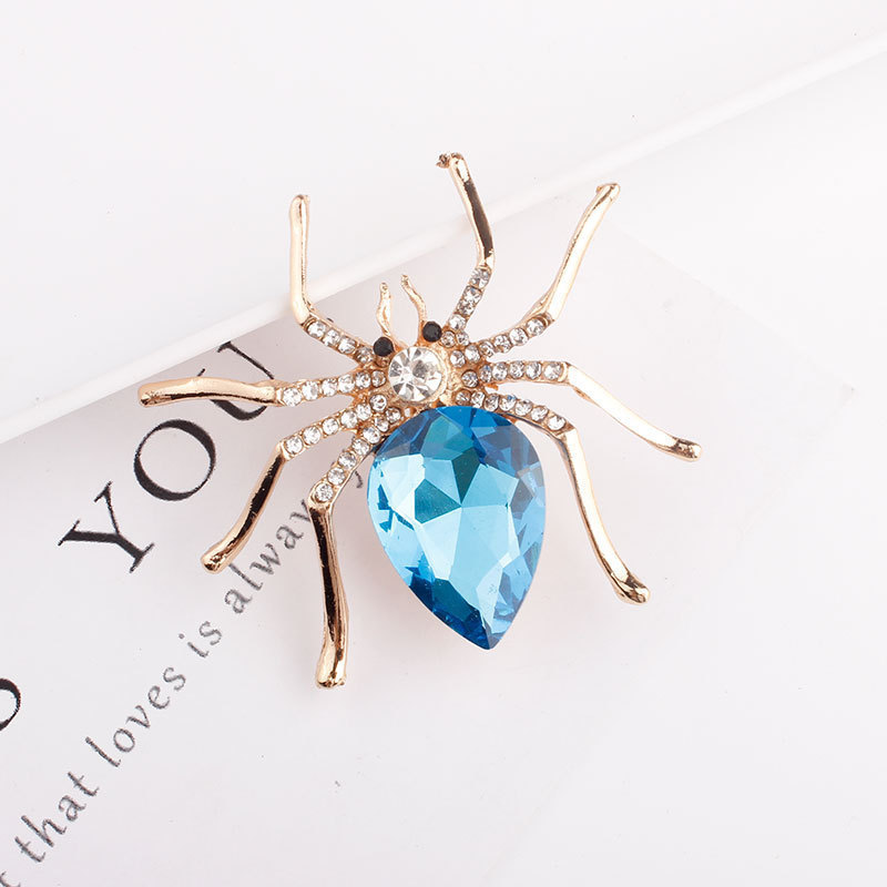 Plating, Inlay Design IG Style, Shiny Style IG Style Shiny Pin Spider Alloy Plating Inlay Zircon Women's Brooches