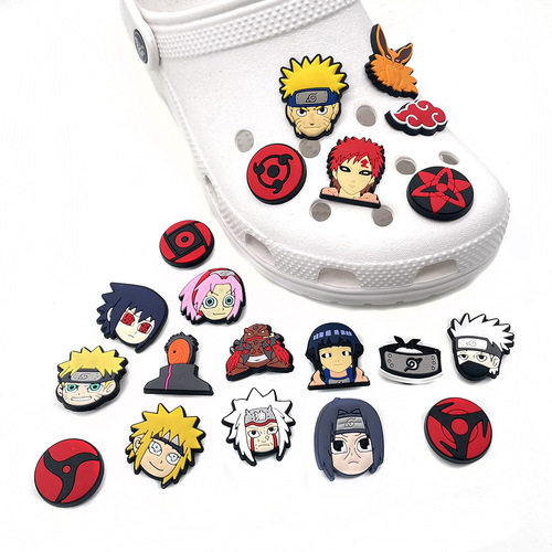 Naruto Series Removable Crocs Flower Shoe Buckle PVC Soft Rubber Garden Shoe Decorative Buckle