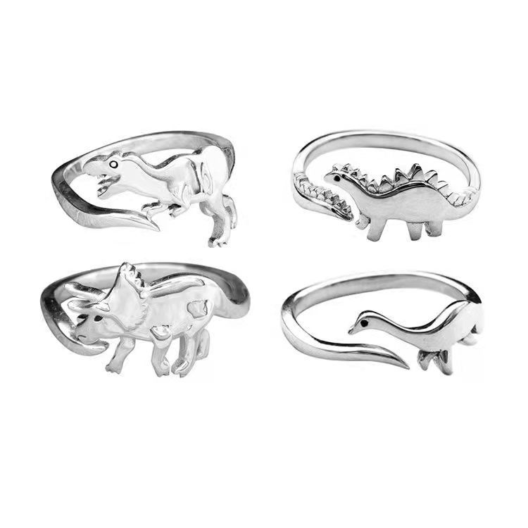 Estación independiente Amazon Venta caliente nuevo lindo creativo dinosaurio forma anillo personalidad Jurásico era anillo
