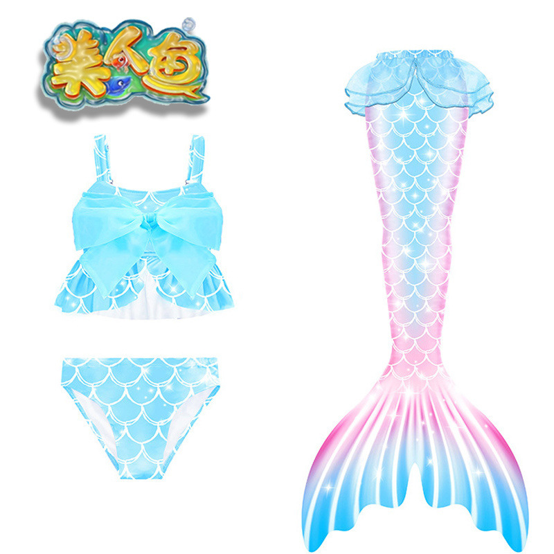 Niños sirena de cola set femenino de verano bebé trajes de baño niña pequeña falda de princesa 2023 nuevo