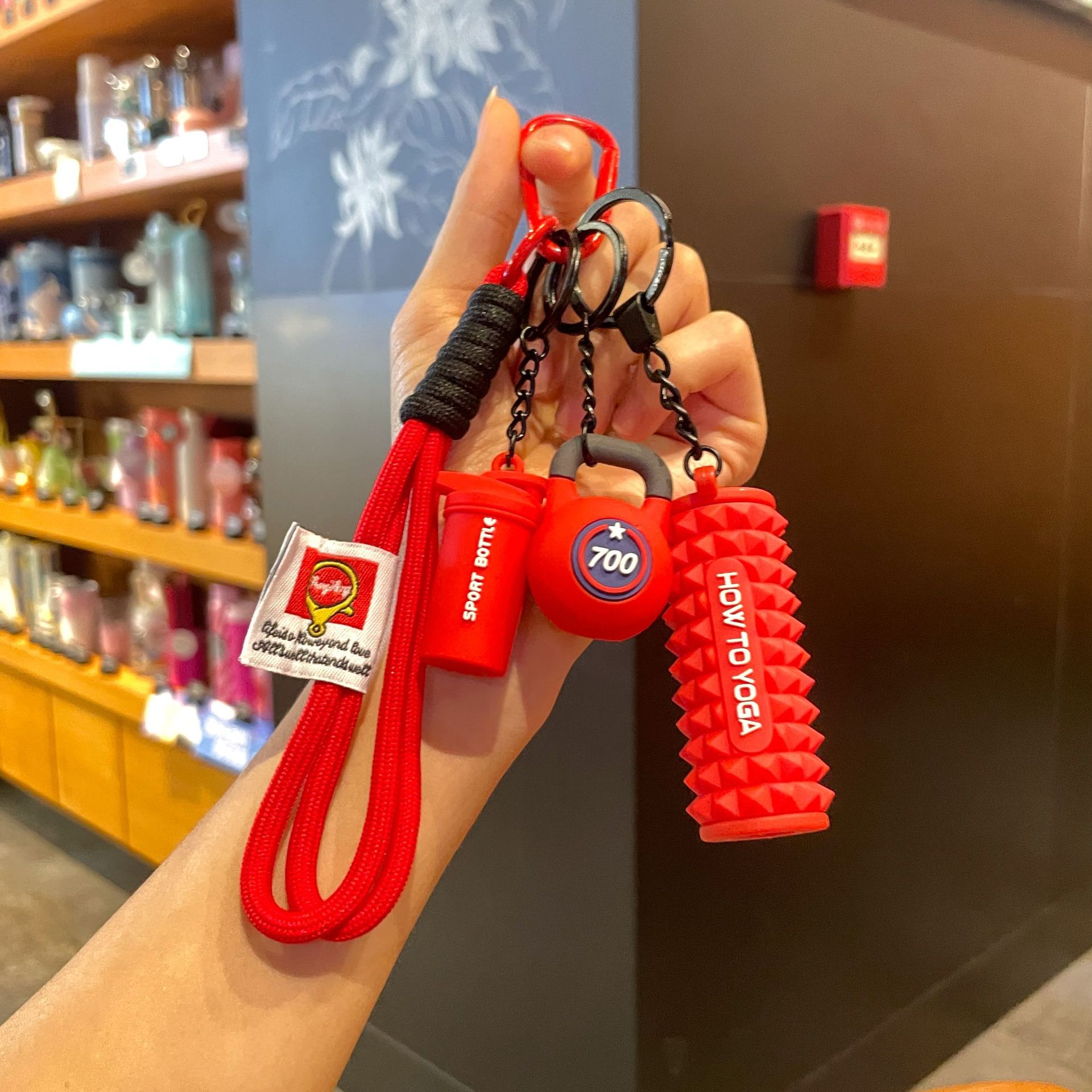 Red set for yoga from foam
