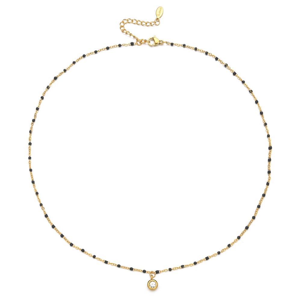 9g Weight 304 Stainless Steel, Seed Bead Pendant Material Rhinestones Inlay Material Pendant Necklace Classification 304 Stainless Steel Chain Material cable chain Chain Type 1 Piece Quantity Casual, Daily Occasion 304 Stainless Steel, Seed Bead Material Round Pattern All Seasons Season Women's Gender Enamel, Plating, Inlay Design Simple Style Style Wholesale Jewelry Simple Style Round 304 Stainless Steel Seed Bead Rhinestones Enamel Plating Inlay Pendant Necklace Cable Chain 19