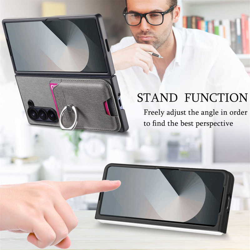 Samsung ZFold7 磁気カードホルダー財布携帯電話ケース左右フリップ zfold7 レザースタンド保護カバーに適しています。|undefined
