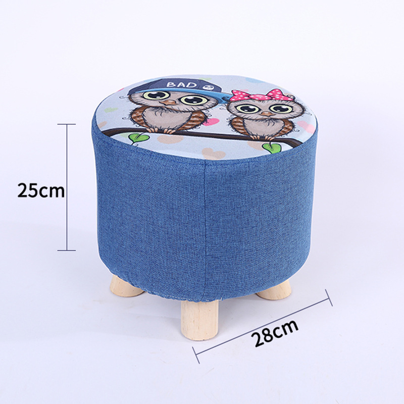 Taburete pequeño Internet celebridad hogar tela taburete bajo sala de estar creativa sofá taburete lindo taburete redondo zapatos Cambio de heces perezoso banco pequeño