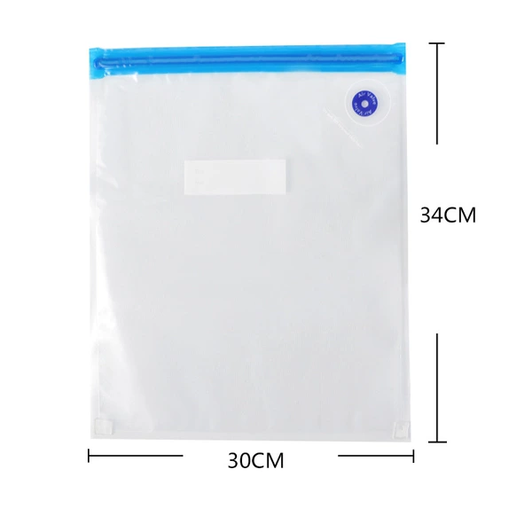 With zipper, blue, 30×34cm