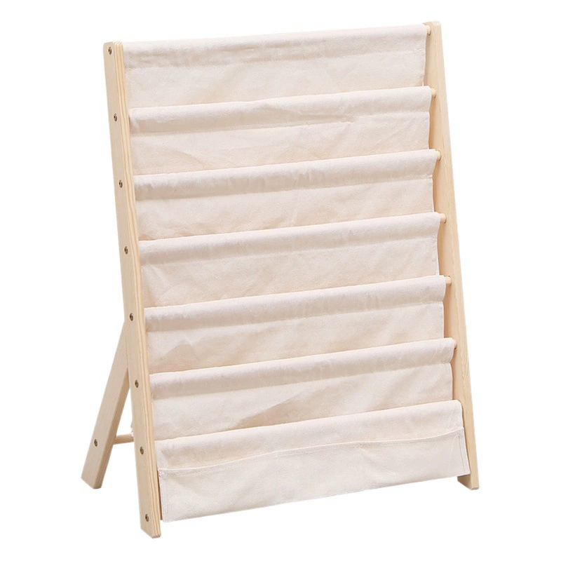 Детская книжная полка, напольная подставка для книг из массива дерева, простая полка для чтения в детской или детском саду.