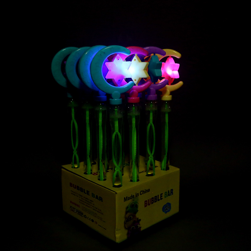 48cm Starry Night Shimmering Bubble Wand Bubble Water Night Market Stall Bestselling Bubble Toys Wholesale