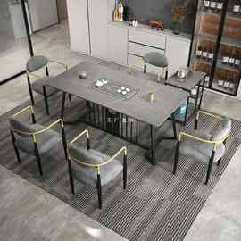 Y1K现代简约茶桌椅组合轻奢办公室茶台茶盘茶桌一体阳台小茶桌家