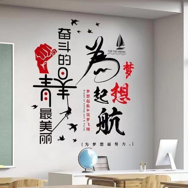 Inspirational Stickers Wall Stickers Corporate Culture Wall Office Incentive Slogans Sea Newspaper Classroom Class Layout Decoration