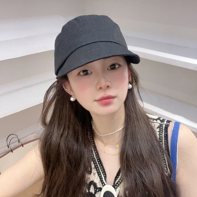 日系复古风马术帽女极简清透显脸小盆帽时尚百搭渔夫帽潮流鸭舌帽|undefined