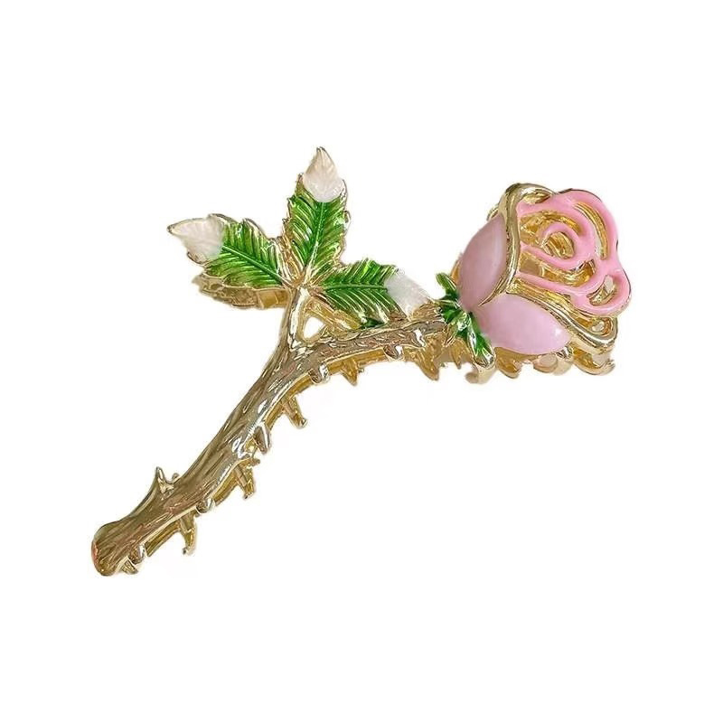 48g Weight Hair Claws Hair Accessories Type 1 Piece Quantity Daily, Street Occasion Alloy Material Rose Pattern All Seasons Season Women's Gender IG Style, Sweet Style IG Style Sweet Women's Rose Alloy Hair Claws 10