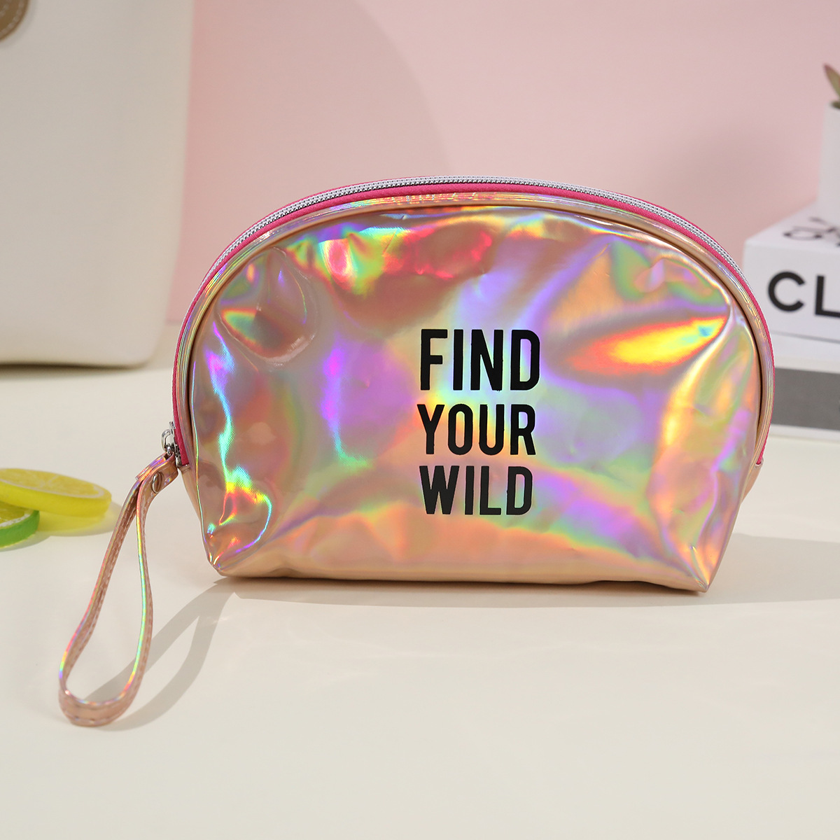 Spot bolsa de cosméticos láser de PU a prueba de agua bolsa de almacenamiento de lavado de viaje portátil bolsa de regalo de colores al por mayor