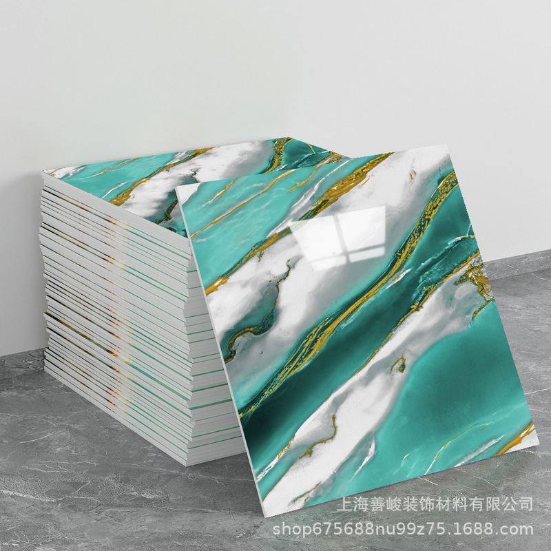 跨境出口批发30*30cm 仿瓷砖大理石纹自粘墙壁纸护墙板铝塑板贴纸|undefined