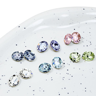 Dongzhou Crystal 10*8mmK9 Super Flash Glass Diamond DIY Accessories Small Oval Pointed Bottom Diamond Color Nail Drill
