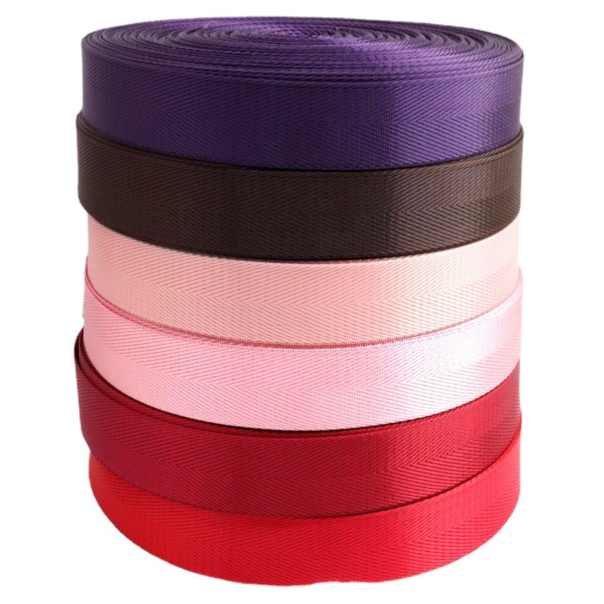 尼龙仿尼龙人字纹织带2.5CM彩色仿尼龙宠物带人字纹织带箱包辅料