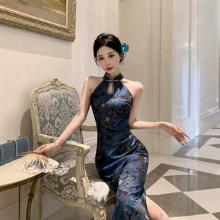 2025 New Summer Style New Chinese Style Daily Improved Cheongsam dress Young Girly Style Long Dress