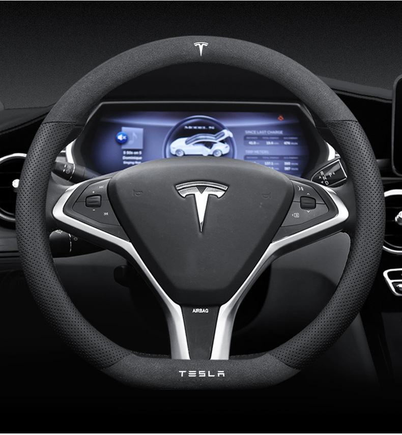 Dedicated to Tesla Model3 steering wheel cover flip Tesla modely model3 car fur handle cover