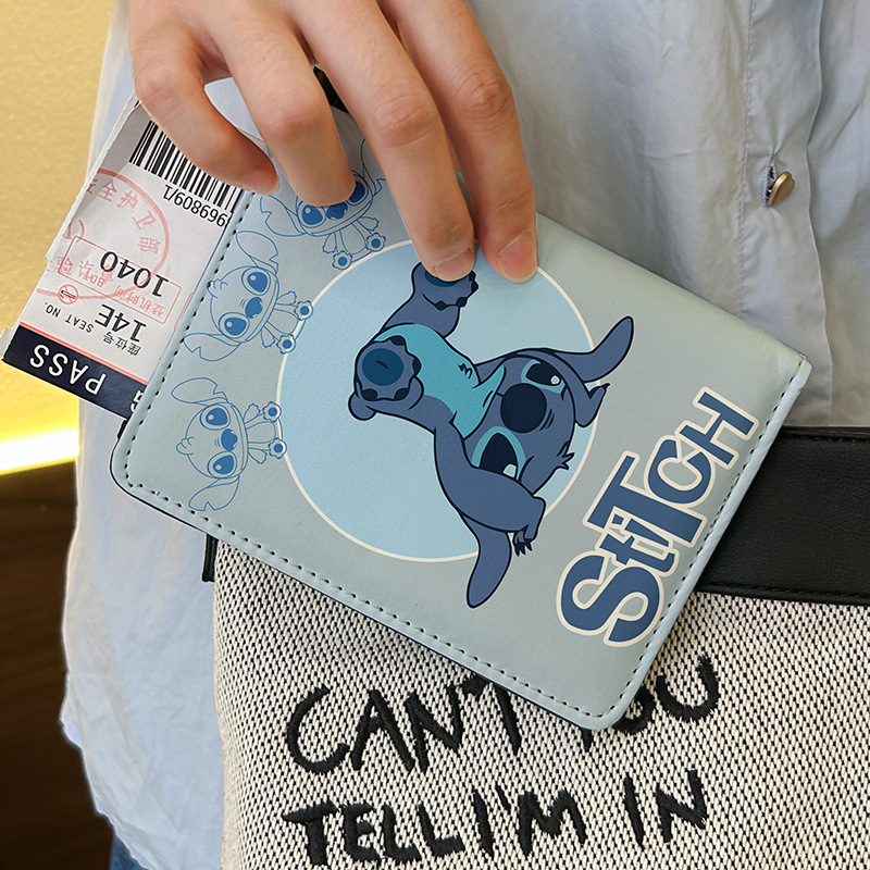 Star Baby Stitch Cartoon Pasaporte Clip Bolsa de certificados cubierta multifuncional bolsa de tarjetas para viajar al extranjero portátil