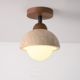 Nordic Style Yellow Cave Stone Ceiling Lamp Retro Entrance Balcony Lamp Corridor Corridor Ceiling Lamp Home Ceiling Lamp