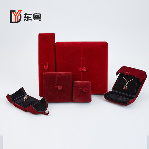 Double-open velvet snap jewelry box jewelry packaging box ring storage box pendant bracelet bracelet necklace box