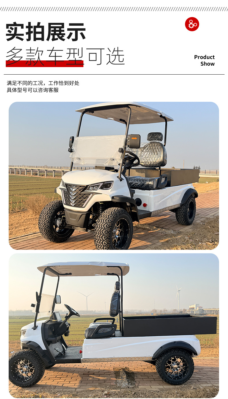 New Model Golf Cart with Bucket for Sightseeing, Real Estate Tours, Airport Reception, and Electric Golf Cart Use